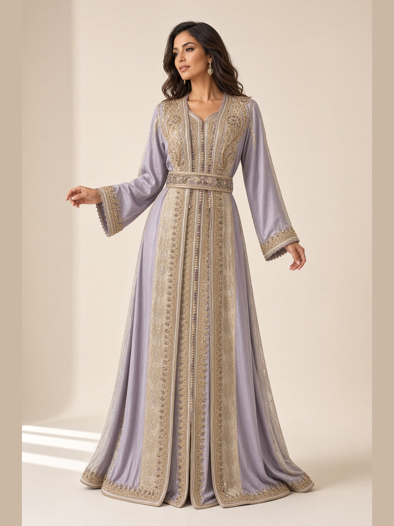 Caftan Héritage en joihara, tersane, skeli et perlage